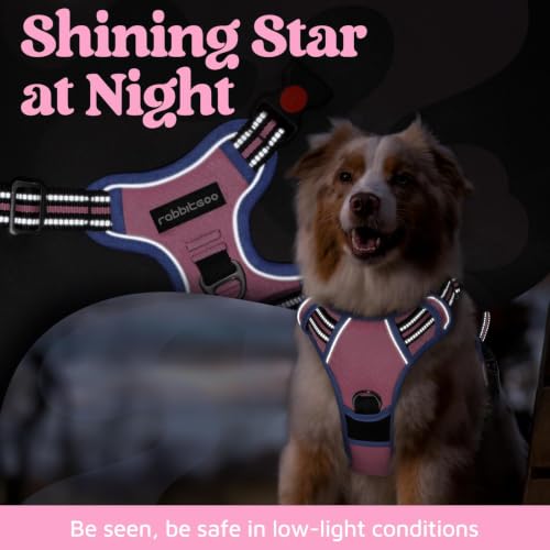 Dog Harness for Large (Light Pink & Blue / Large)