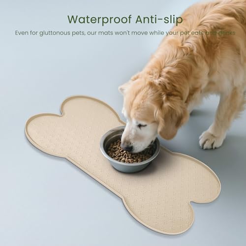 Dog Food Mat Anti (31.8" x 16" / Beige)