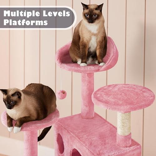54in Cat Tree Tower (Pink / 54in)
