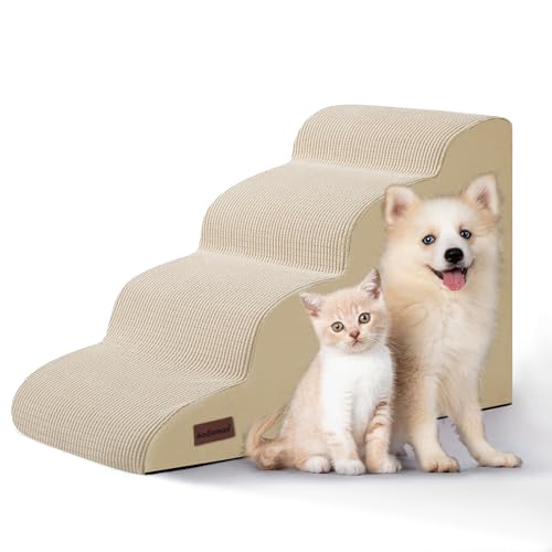 Dog Steps for Bed or Couch (Beige / Standard 4-Step 17.4"H)