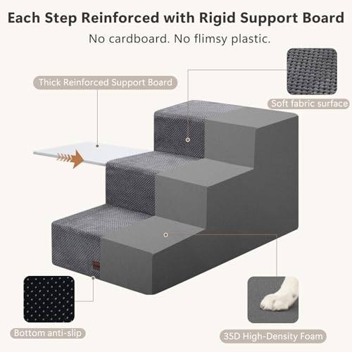 Dog Stairs for Large Dogs 18" H (Grey)
