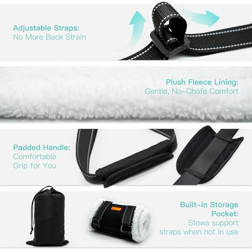 Dog Lift Harness Sling for Back Legs (Extra Large / Black)