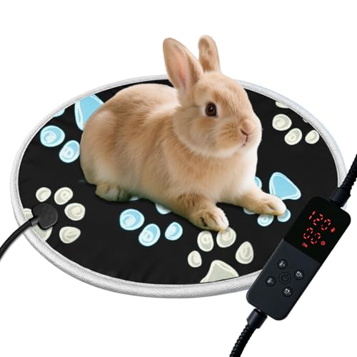 Pet Heating Pad for Cats & Dogs (round 12in / 1 pack black)