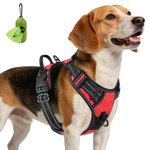 No Pull Dog Harness Medium Sized Dog (Medium / Red)