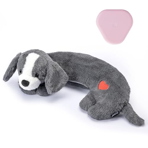 Heartbeat Puppy Toys Dog Heartbeat Toy for Anxiety Relief Calming Aid (Dark Grey)