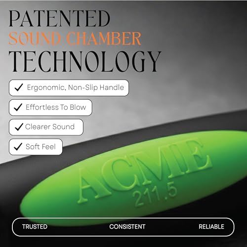 Alpha 211.5 Professional Dog Training Whistle with Enhanced Ergonomic Grip. BPA (Black on Day Glow Green)