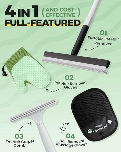 Carpet Rake for Pet Hair Removal Tool (Black)