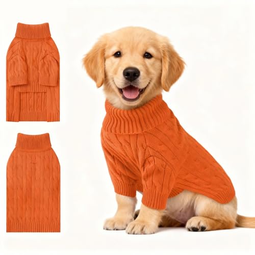 Small Dog Thermal Pullover Sweater (Orange(Order One Size Up) / XX-Large)