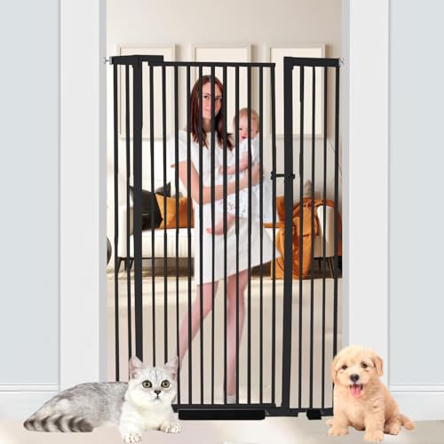 55.1" Extra Tall Pet Gate (Black / 29.92"- 43" Wide)