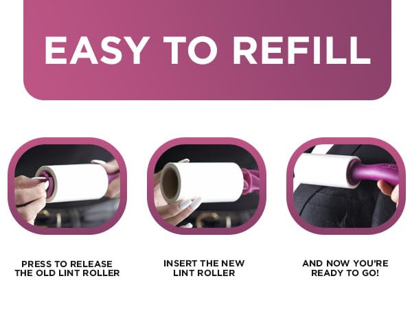 Lint Rollers for Pet Hair Extra Sticky (6 Refills (Total 600 Sheets))