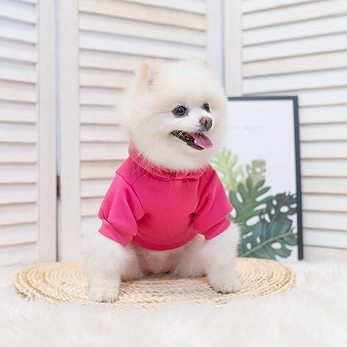 Dog Hoodie for Large Medium Small Dogs (Deep Pink / Small/Medium)