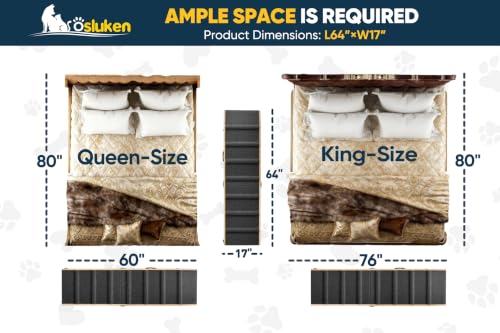 Dog Ramp for Bed (Black / 64"X 17inch)