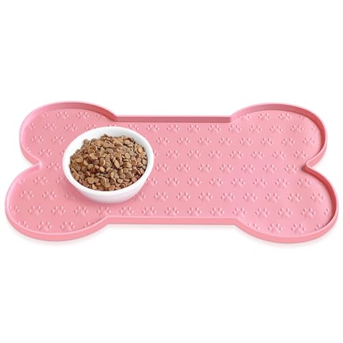 Dog Food Mat Anti (19.4" x 9.8" / Pink)
