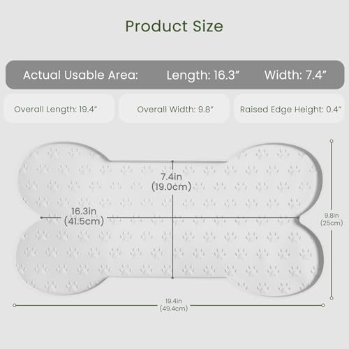Dog Food Mat Anti (19.4" x 9.8" / White)