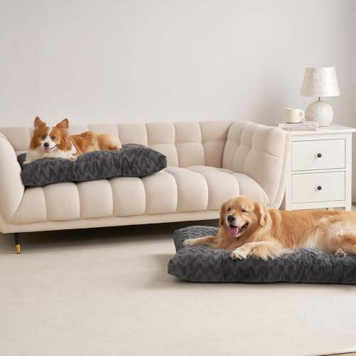 Washable XL Dog Beds Large Sized Dog (Charcoal / 44" x 32" x 4")