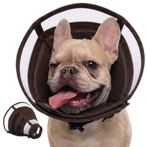 Soft Dog Recovery Cone Collar (Brown / L(Neck Girth:13.4-17.3in))