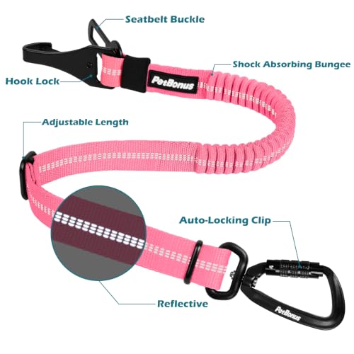 Dog Seat Belt for Car (Pink / 1 Pack)