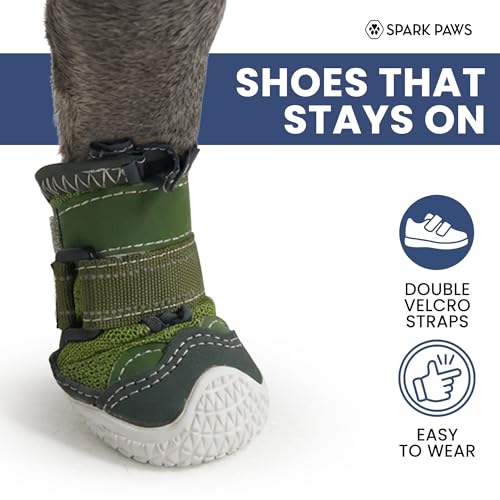 365 Dog Shoes (Green / Size 1: 1.6"x1.97"(W*L) (Pack of 4))