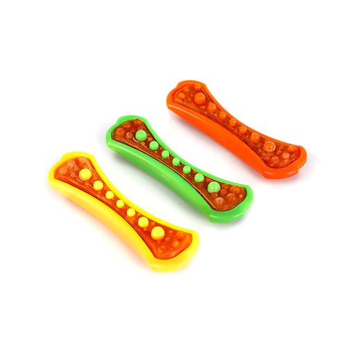 Chew 'n Clean Dental Duo Dog Treat & Chew Toy (Medium (Pack of 3) / Orange, Green & Yellow)