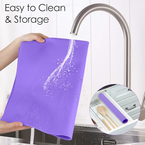 Extra Large Silicone Mats for Kitchen Counter (05-purple / 27.6"L x 15.7"W)