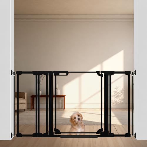 Clear Acrylic Baby Gate 48.42 (Black / 48.42-57.08"W)