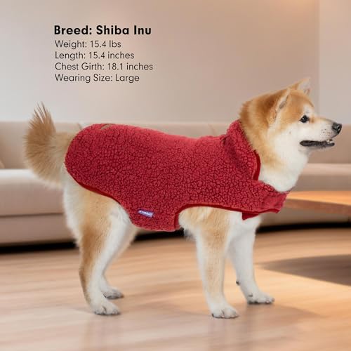 Sherpa Dog Coat Reversible Medium Dog Jackets (Medium (10-15lbs) / Buffalo Plaid)
