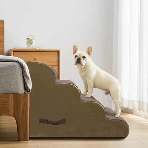 4 Step Pet Stairs for High Beds & Sofas (Brown / 4-step 19.6"H)