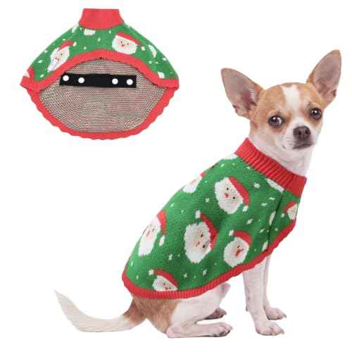 Dog Christmas Sweater Cloak (Small(Back Length 10") / Christmas Forest Green)