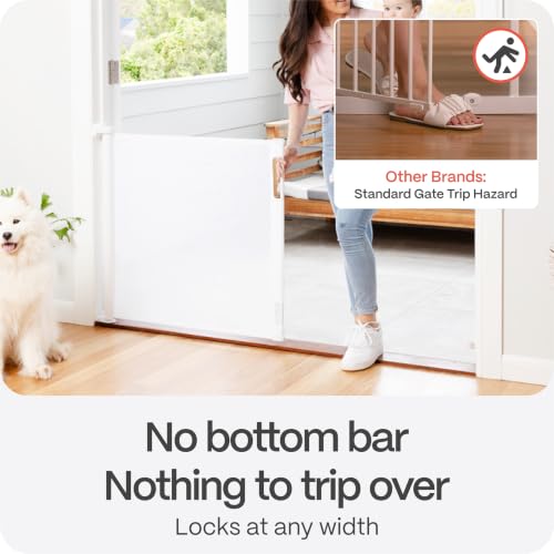 Retractable Baby Gate (White / 33" Tall x 71" Wide)