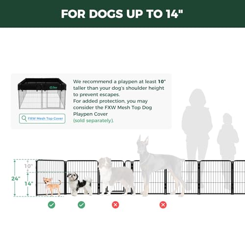 Homeplus Indoor Dog Playpen with Divider Connectors (Black / 24"H)