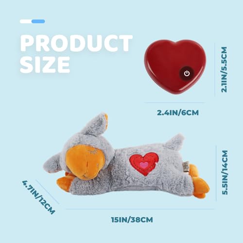 Heartbeat Puppy with Warm Bag for Dogs (Grey Sheep(Heartbeat + Warm Bag))