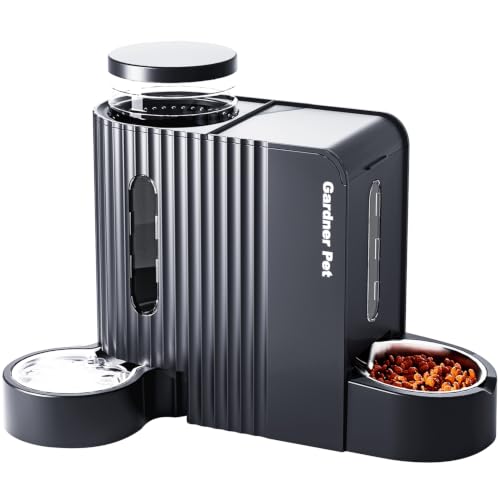 Gravity Automatic Cat Feeder (Large (0.8 Gallon x 2) / Black Grey)