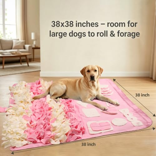 Snuffle Mat for Dogs (Pink / Large 38x38 inch)