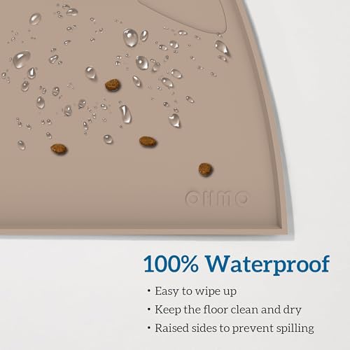 Cat Food Mat Silicone Pet Feeding Mat (18"L x 10"W / Beige)