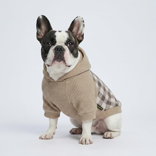 Tartan Plaid Dog Hoodie (Medium / Khaki)