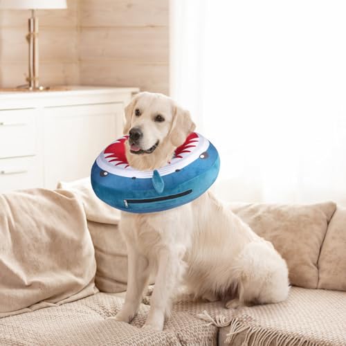 Dog Cone Alternative After Surgery for Small Medium Large Dogs (Blue Shark / S(Neck 11"-13"))