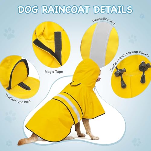 Hooded Dog Raincoat (Yellow / Small)