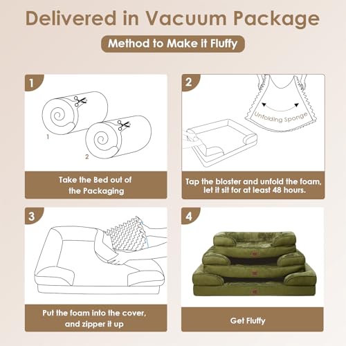 Orthopedic XXL Dog Bed (Olive Green / 48.0"l X 35.0"w X 8.0"th)