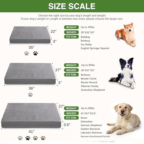 Waterproof Outdoor Dog Bed Large Sized (Grey / L(35x22x3))