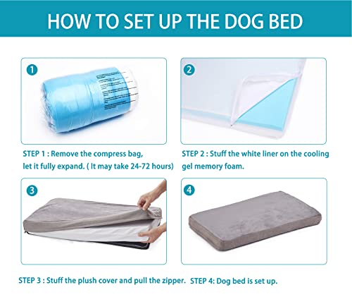 Orthopedic Memory Foam Dog Bed (Short Plush / Large-35"x 22" x 3")