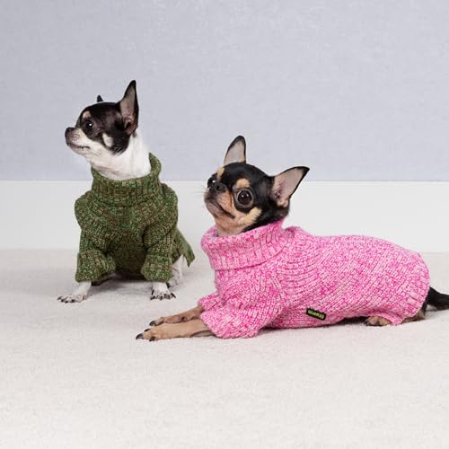 Knitted Turtleneck Dog Sweater (X-Large / Heather Pink)