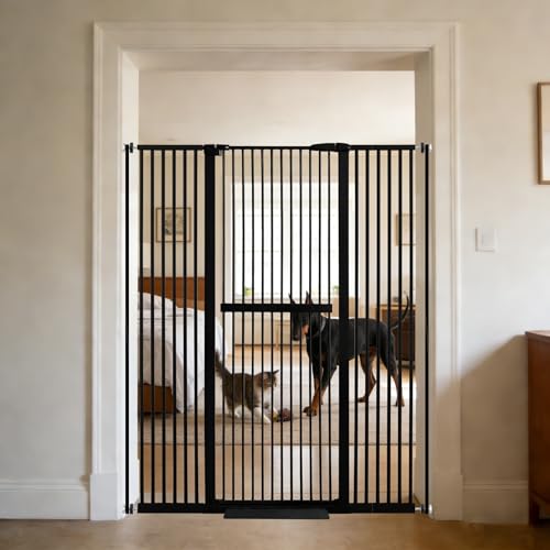 61.02" Extra Tall Pet Gate for Cat Dog 30.12" (61.02" H-black / 30.12"-59.24" W)