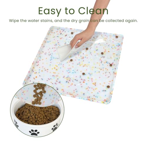 2 Pack Dog Food Mat Anti (11.8"L x 11.8"W - 2 Pack / Donut-White)