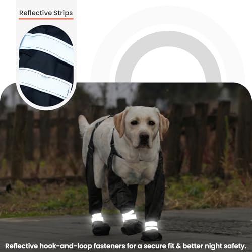 Waterproof Dog Suspender Boots Non (Black / S)
