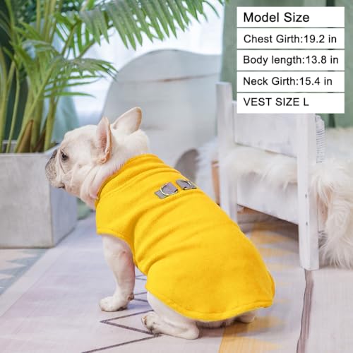 Dog Fleece Vest Sweater Winter Jacket for Small Medium Dogs (X-Small / Yellow)