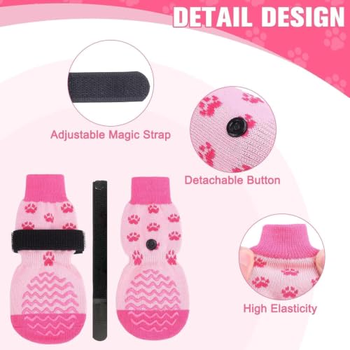 Anti Slip Dog Socks to Prevent Licking Paws for Hot Pavement (Pink / Small)