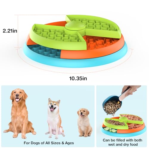 Slow Feeder Dog Bowl (Orange and Purple)