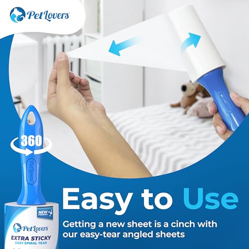 Extra Sticky Lint Roller Mega Value Set 720 Sheets for Pet Hair Removal and Clothes