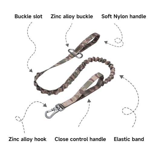 Tactical Military Bungee Nylon Dog Leash Adjustable (MCP)