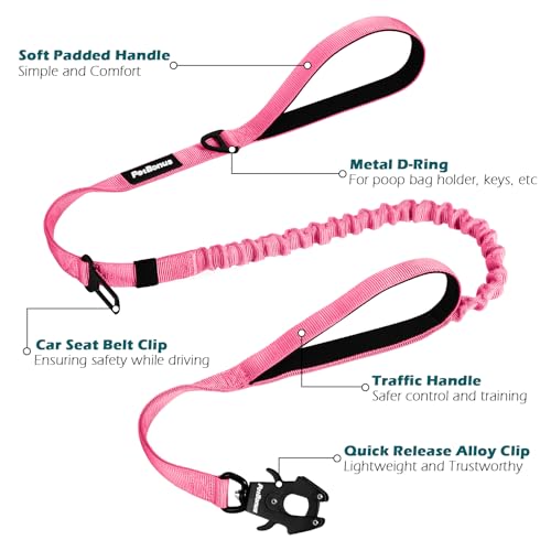 Heavy Duty Tactical Dog Leash (Pink)
